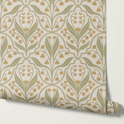 Enara Lily of the Valley Honey Sage Wallpaper
