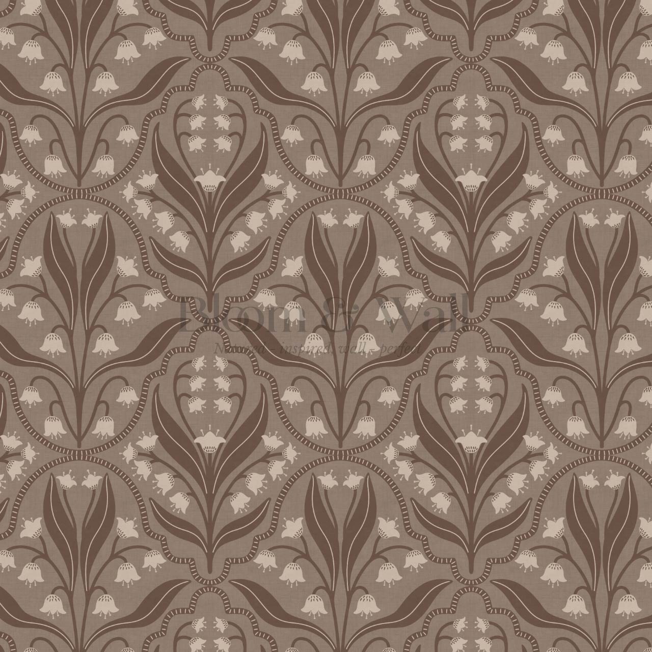 Enara Lily of the Valley Warm Cocoa Earth Wallpaper