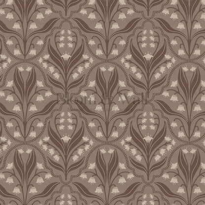 Enara Lily of the Valley Warm Cocoa Earth Wallpaper