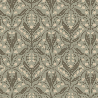 Enara Lily of the Valley Sage Stone Wallpaper