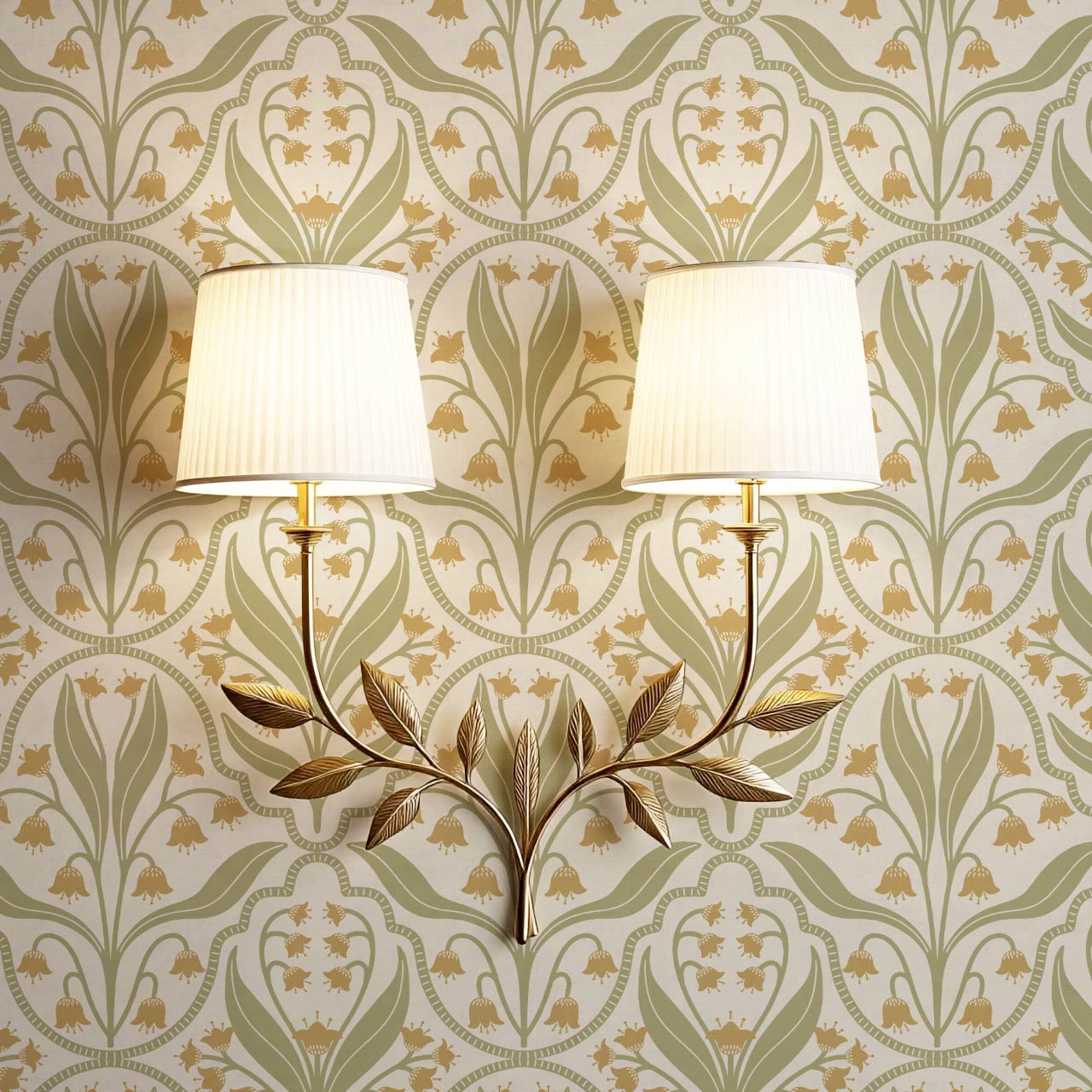 Enara Lily of the Valley Honey Sage Wallpaper