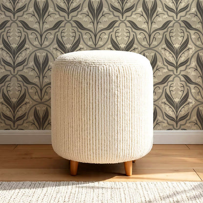 Enara Lily of the Valley Stone Gray Wallpaper