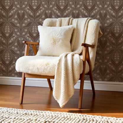 Enara Lily of the Valley Warm Cocoa Earth Wallpaper