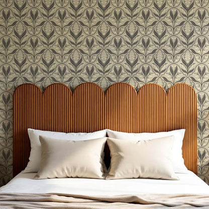 Enara Lily of the Valley Stone Gray Wallpaper