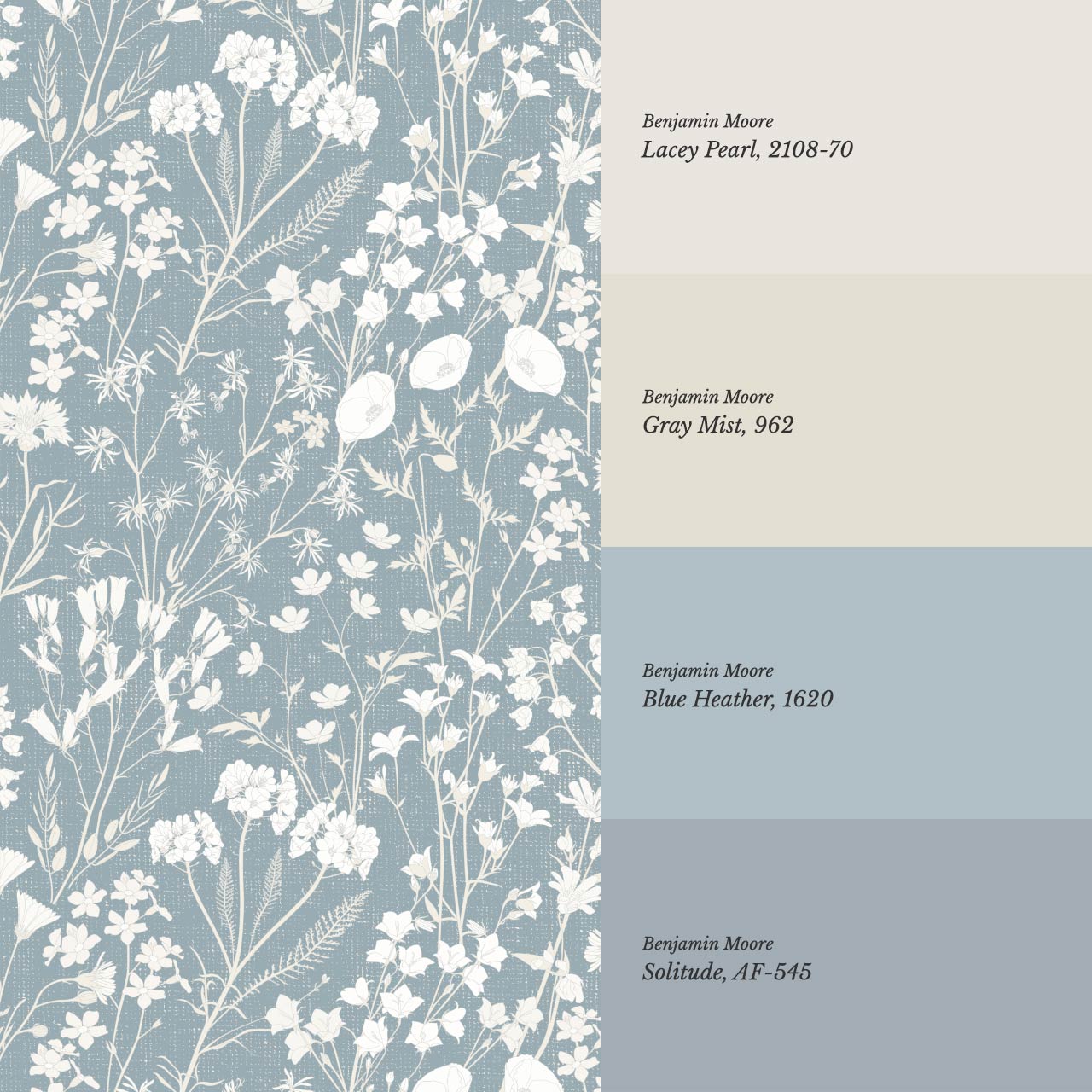 Ene Field Blooms French Blue Wallpaper