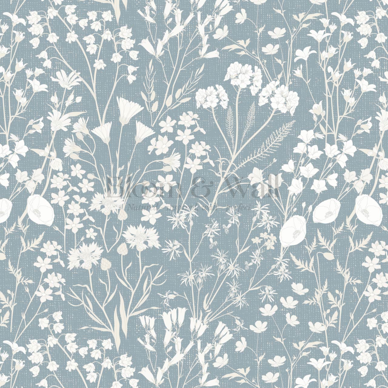 Ene Field Blooms French Blue Wallpaper