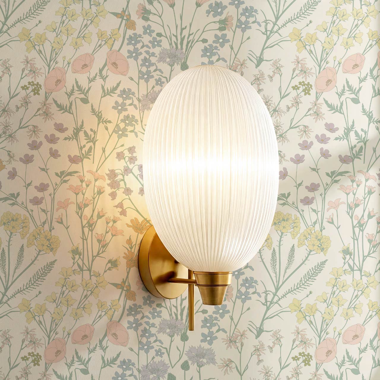 Ene Field Blooms Pastel Cream Wallpaper