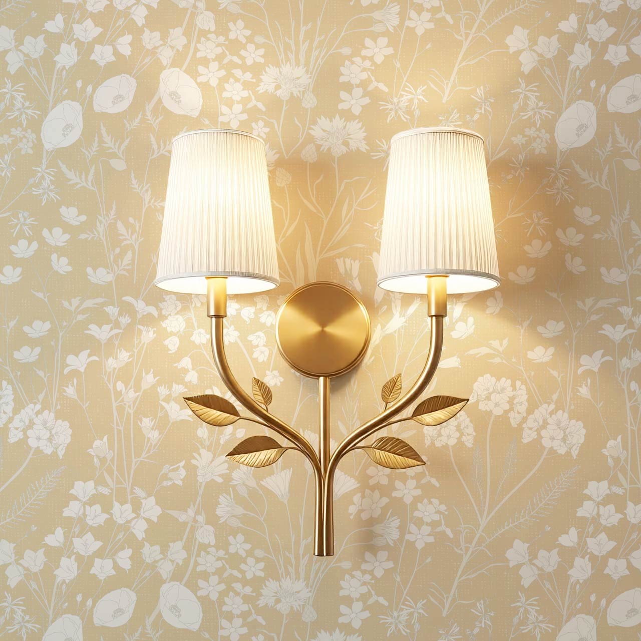 Ene Field Blooms Warm Gold Wallpaper
