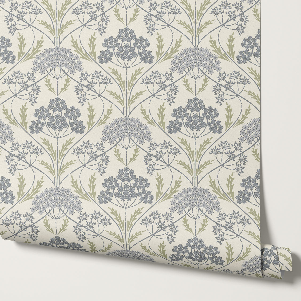 Eolia Vintage Botanical Damask Dove Wallpaper