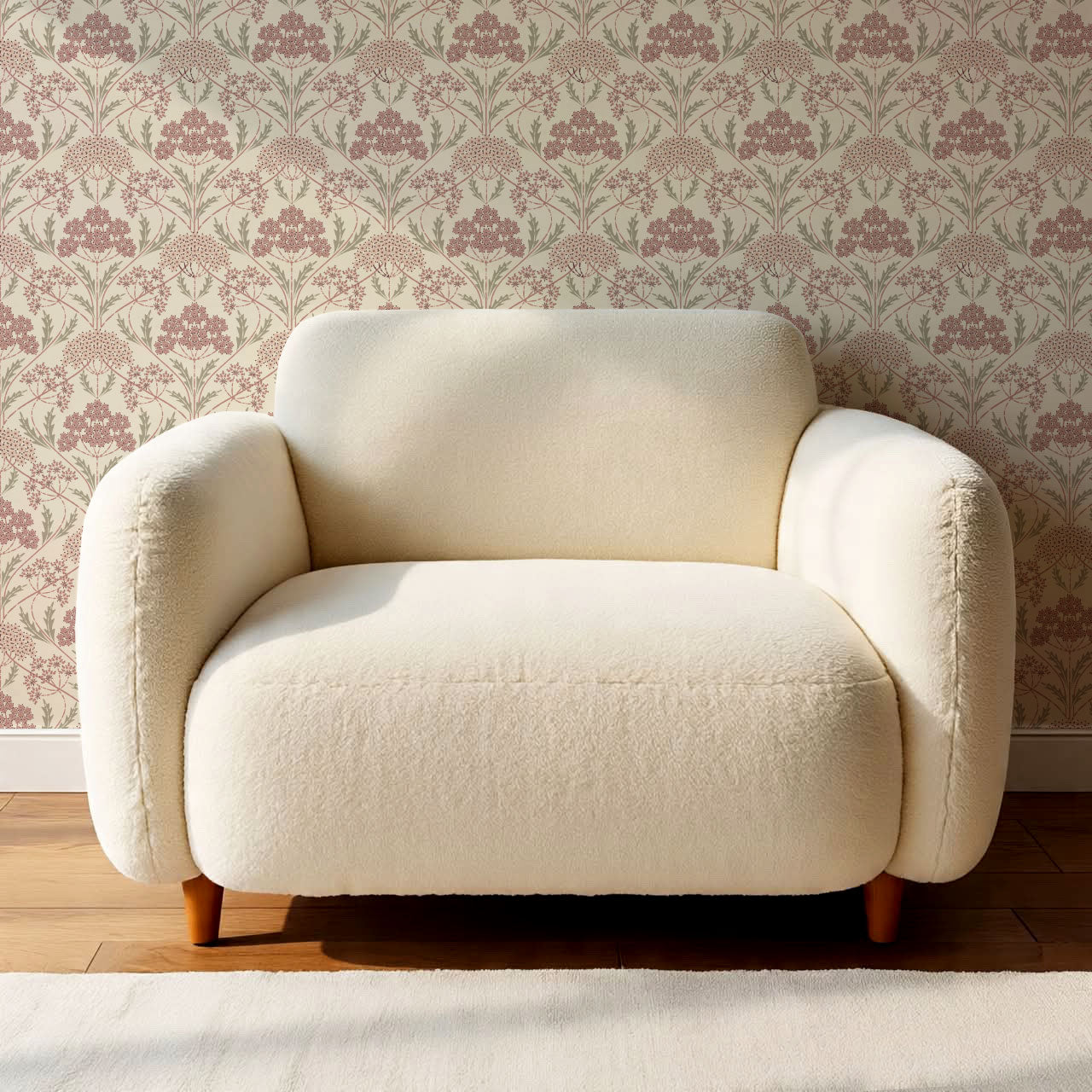 Eolia Vintage Botanical Damask Mauve Wallpaper
