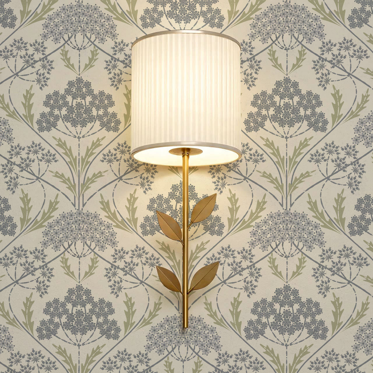 Eolia Vintage Botanical Damask Dove Wallpaper
