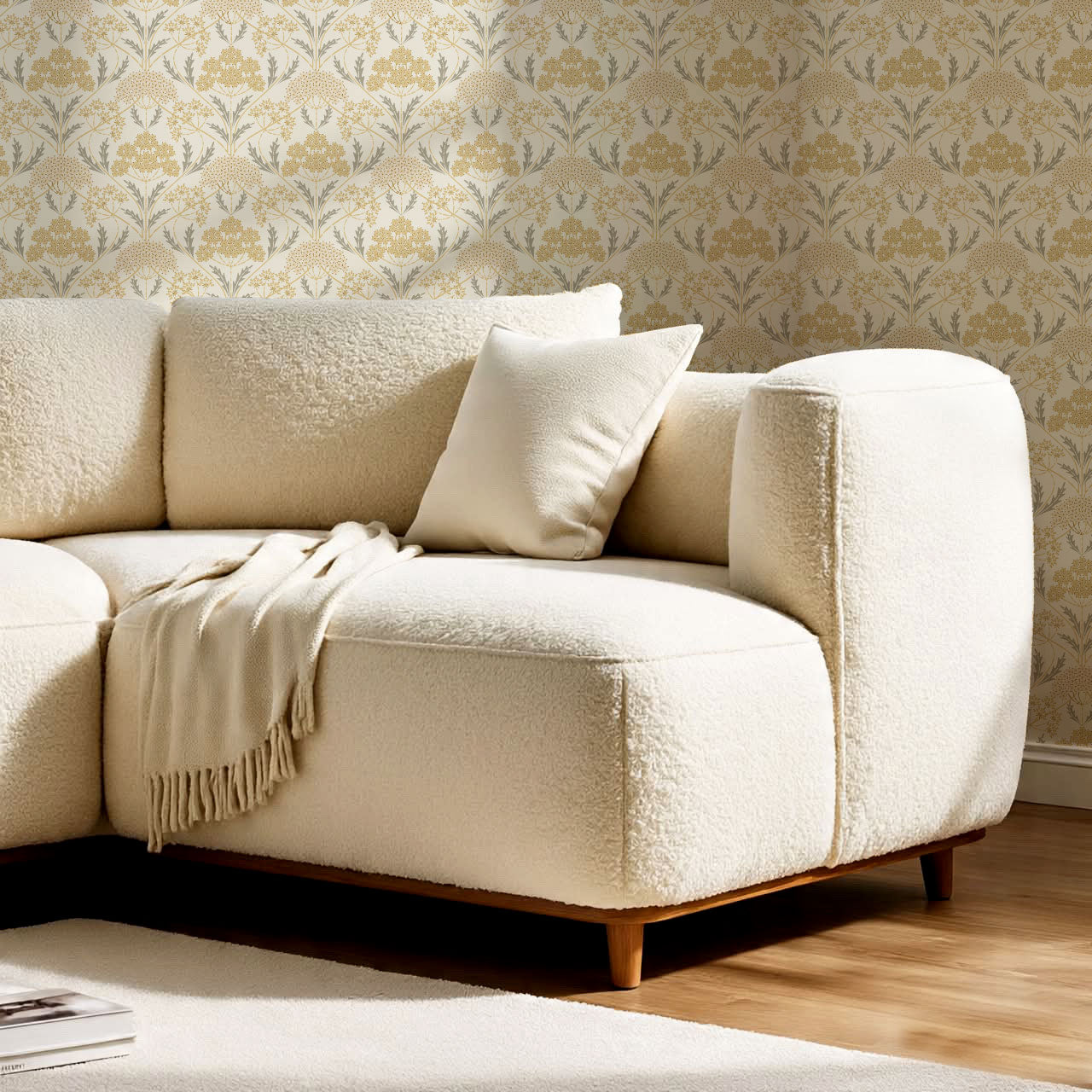 Eolia Vintage Botanical Damask Gold Wallpaper
