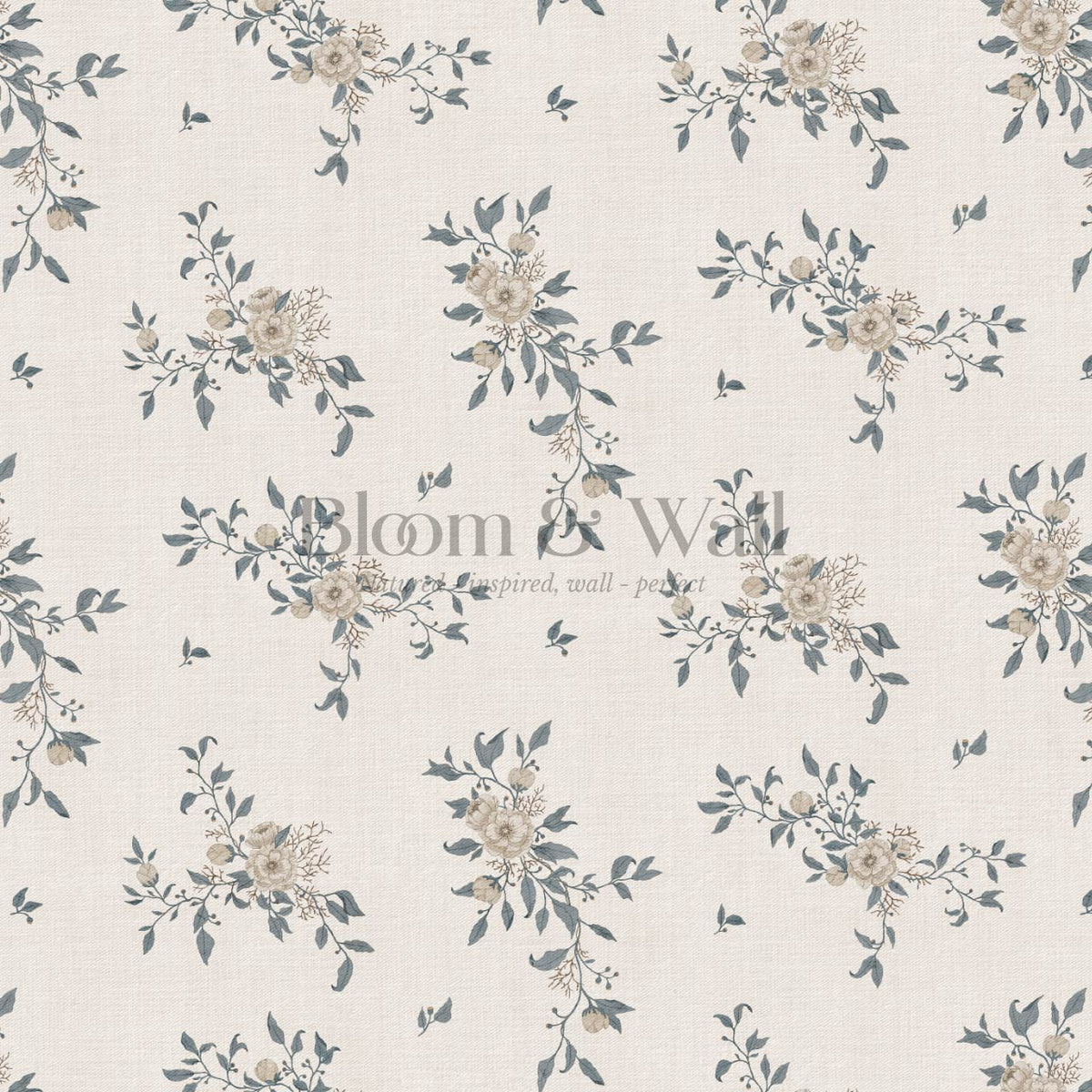 Ercilia Garden Heirloom Taupe Stone Slate Ocean Wallpaper