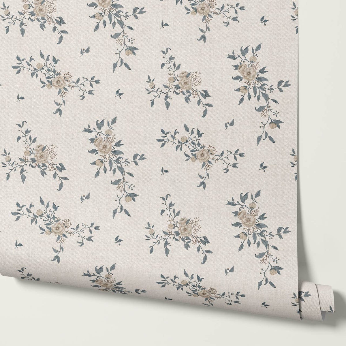 Ercilia Garden Heirloom Taupe Stone Slate Ocean Wallpaper