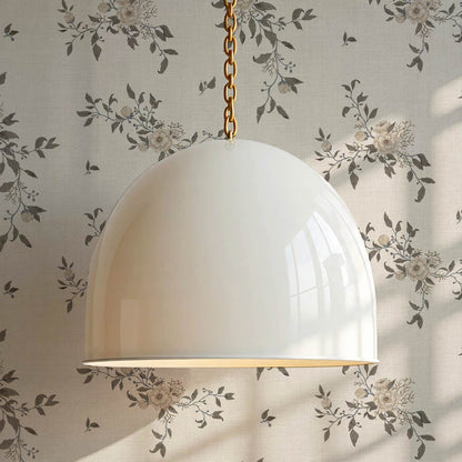 Ercilia Garden Heirloom Linen Taupe Dark Stone Wallpaper