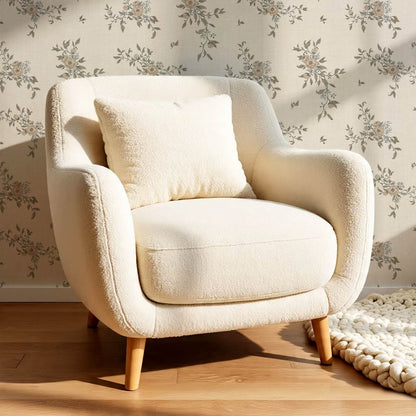 Ercilia Garden Heirloom Neutral Linen Sage Wallpaper