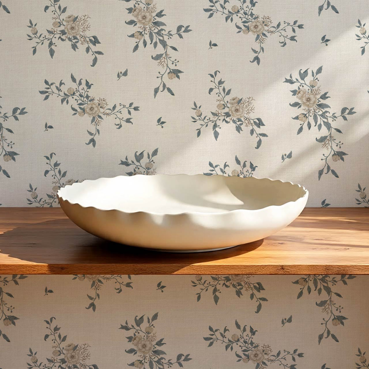Ercilia Garden Heirloom Taupe Stone Slate Ocean Wallpaper
