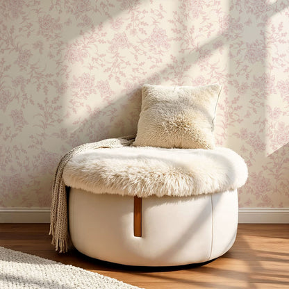 Esmeralda Rose Toile Pink Wallpaper