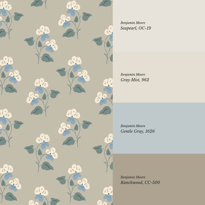 Estefania Pansy Love  Dusky Taupe Wallpaper