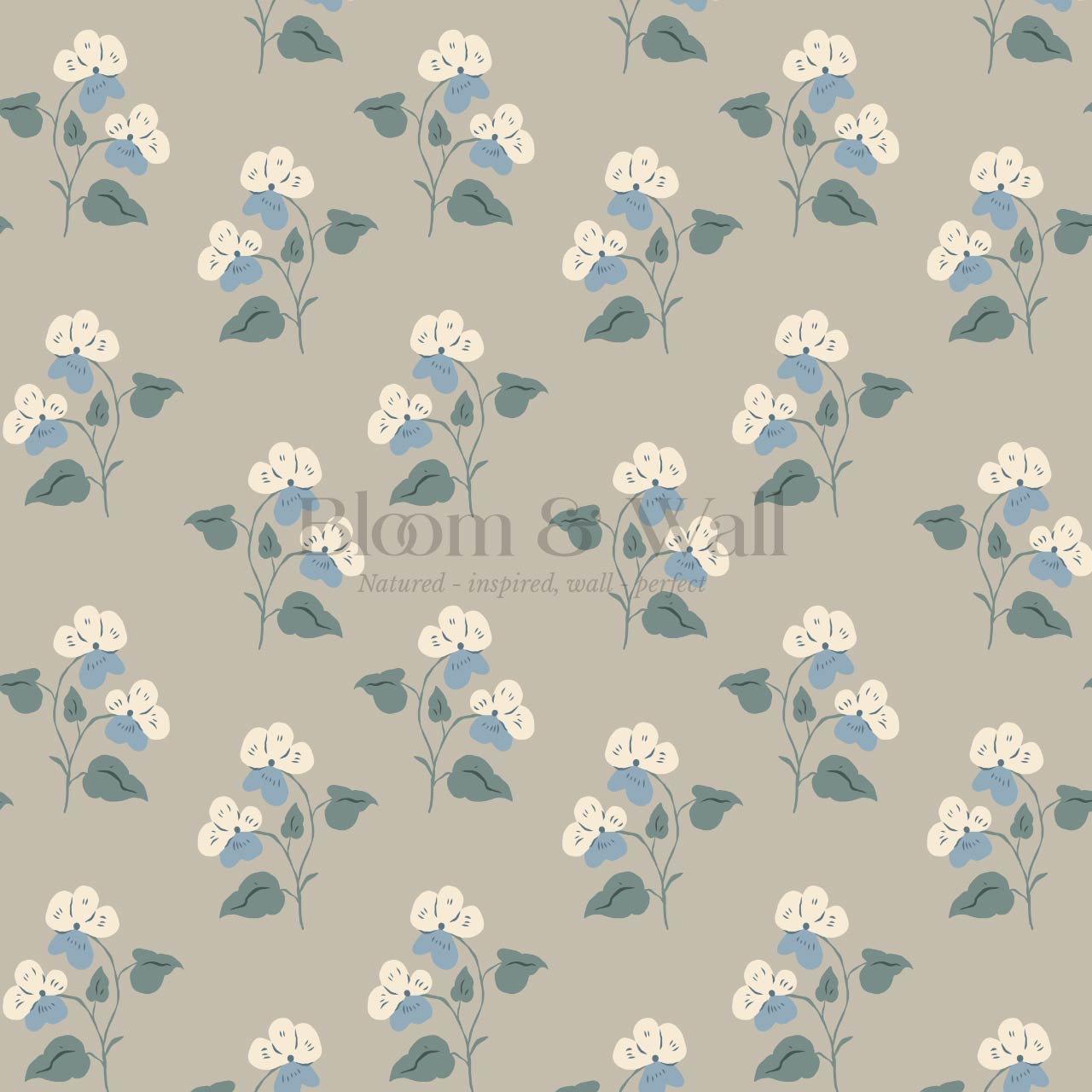 Estefania Pansy Love  Dusky Taupe Wallpaper