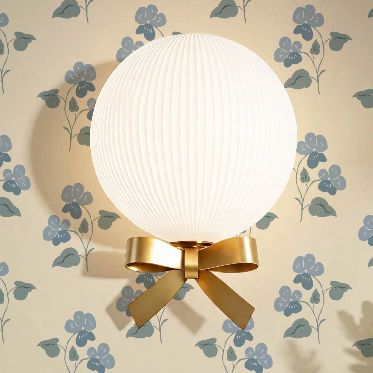 Estefania Pansy Love Butter French Blue Wallpaper