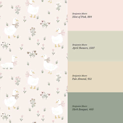 Estella Silly Goose Pink Wallpaper