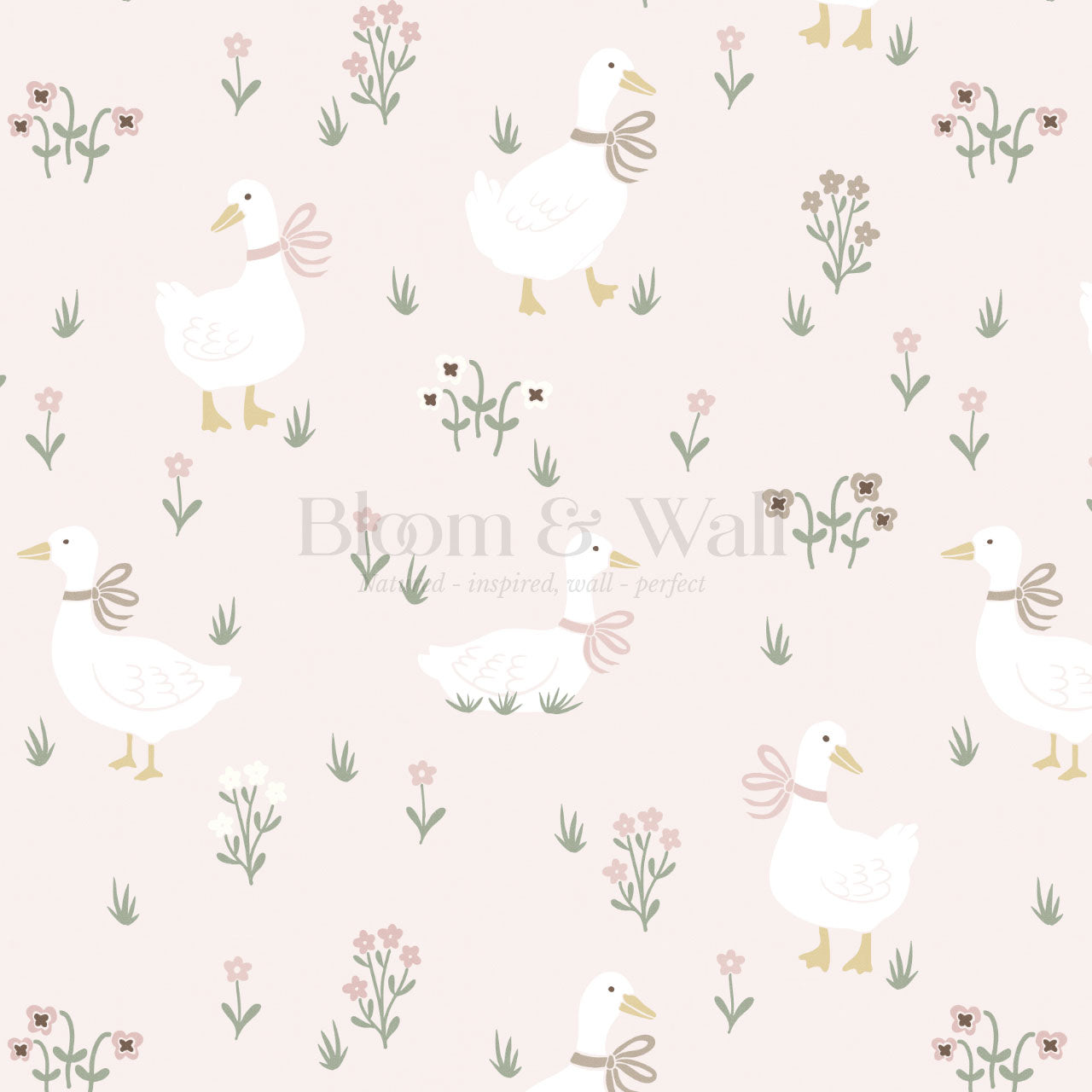 Estella Silly Goose Pink Wallpaper