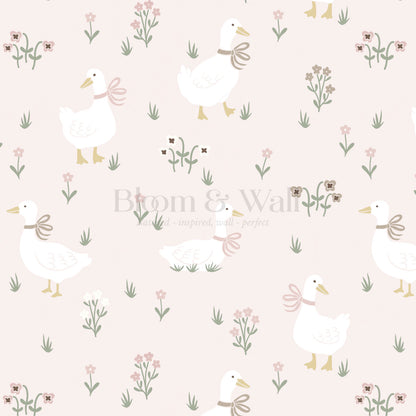 Estella Silly Goose Pink Wallpaper