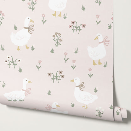 Estella Silly Goose Pink Wallpaper