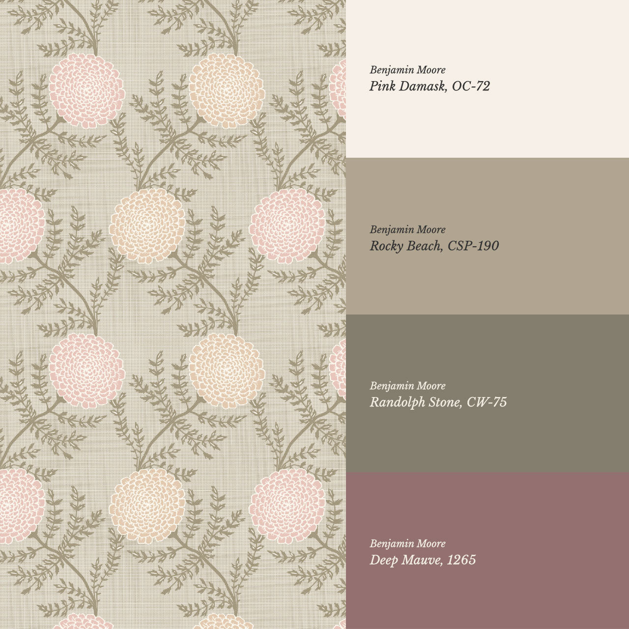 Esther Chambray Dahlia Warm Pastel Wallpaper