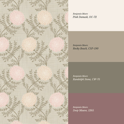 Esther Chambray Dahlia Warm Pastel Wallpaper