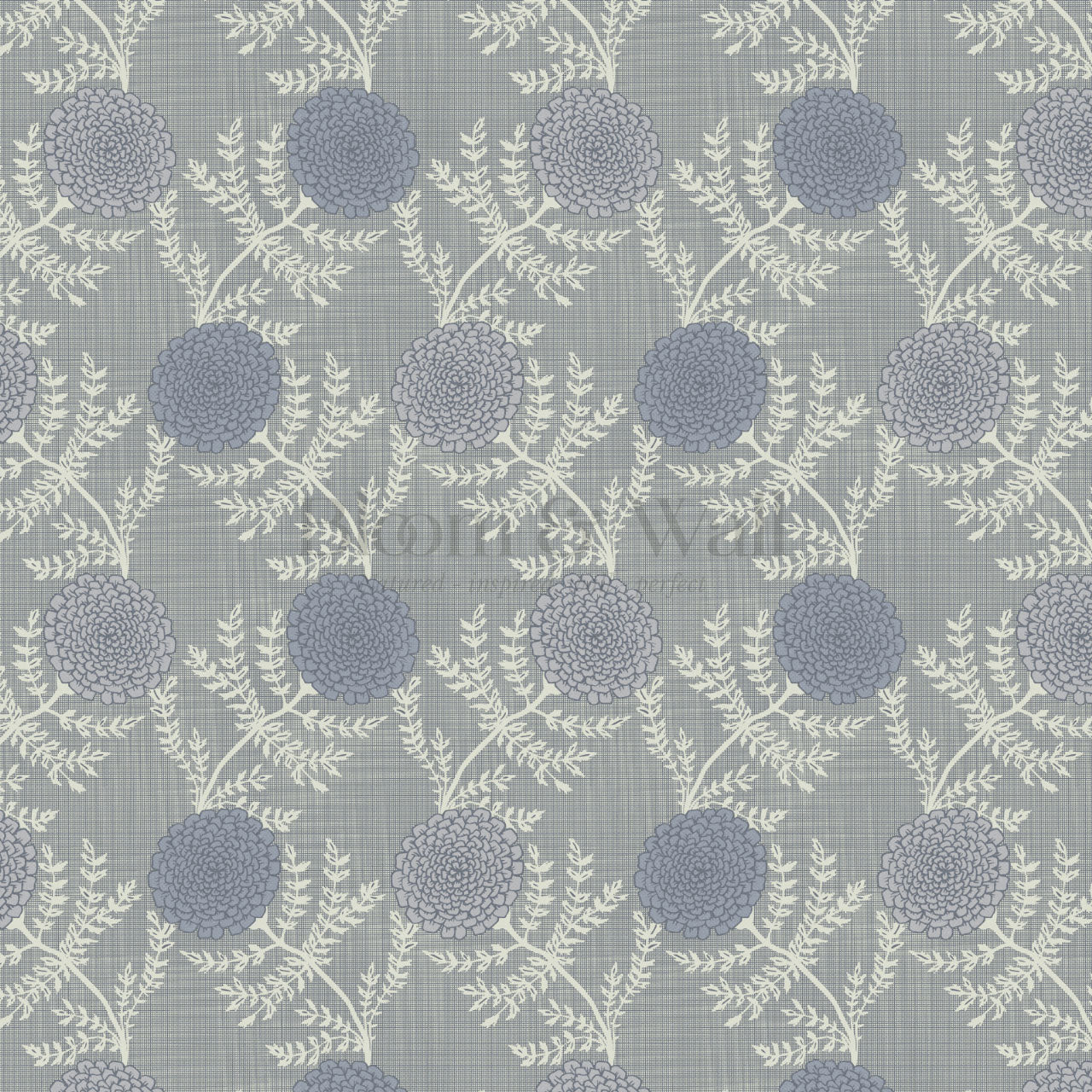 Esther Chambray Dahlia Slate Wallpaper