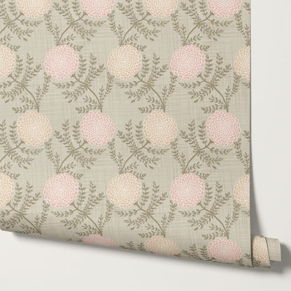 Esther Chambray Dahlia Warm Pastel Wallpaper