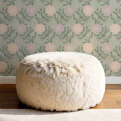 Esther Chambray Dahlia Blush Wallpaper
