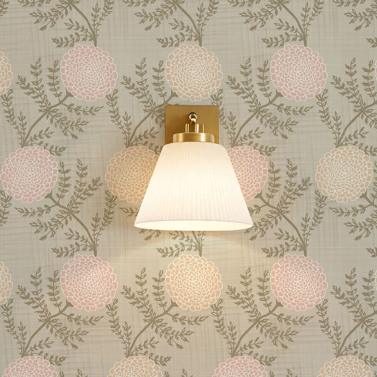 Esther Chambray Dahlia Warm Pastel Wallpaper