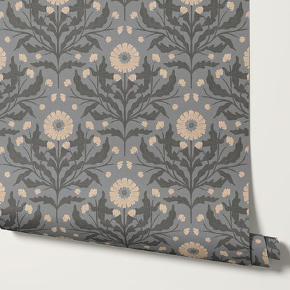 Ettamillia Blooms Slate Wallpaper