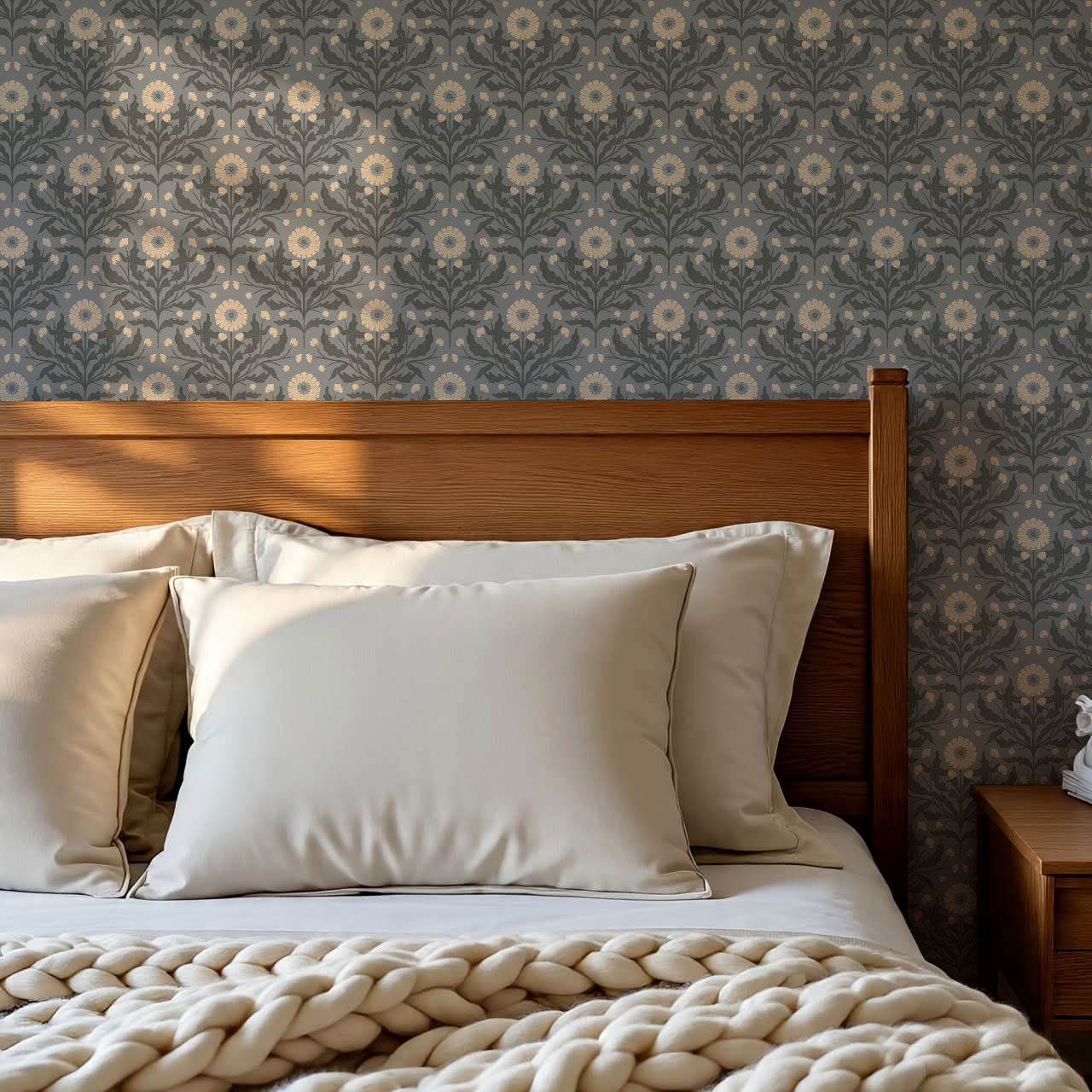 Ettamillia Blooms Slate Wallpaper