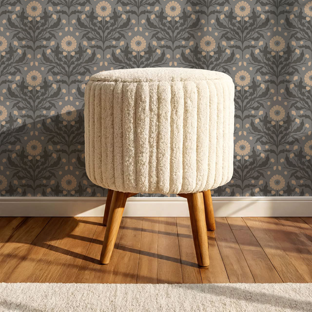 Ettamillia Blooms Slate Wallpaper