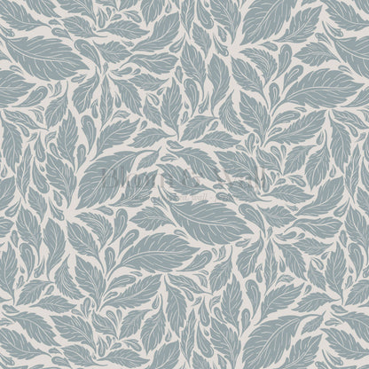 Eulalie Chateau Foliage French Blue Cream Wallpaper