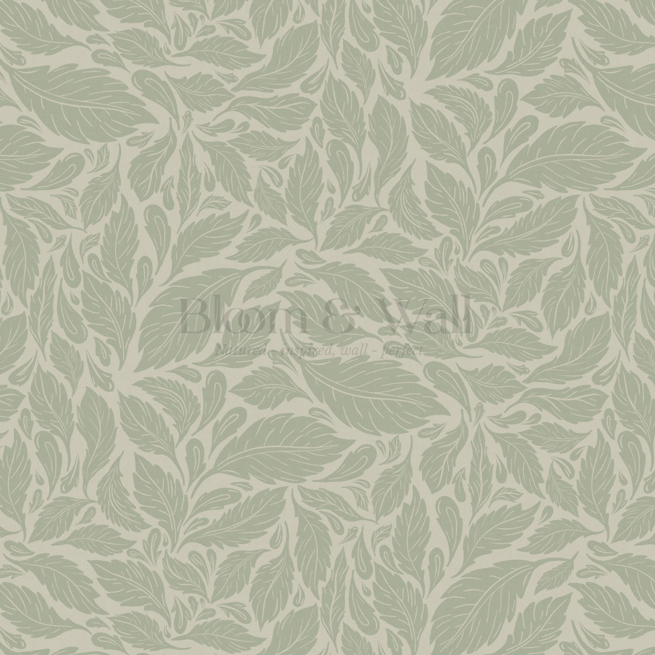 Eulalie Chateau Foliage Sage Taupe Wallpaper