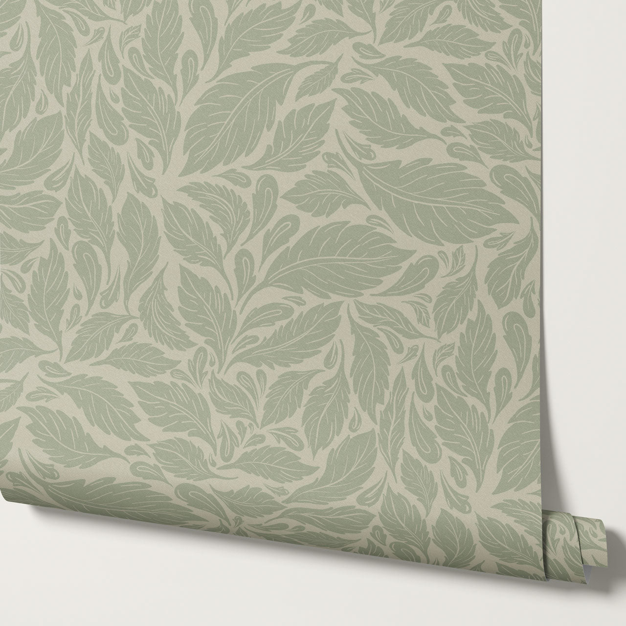Eulalie Chateau Foliage Sage Taupe Wallpaper