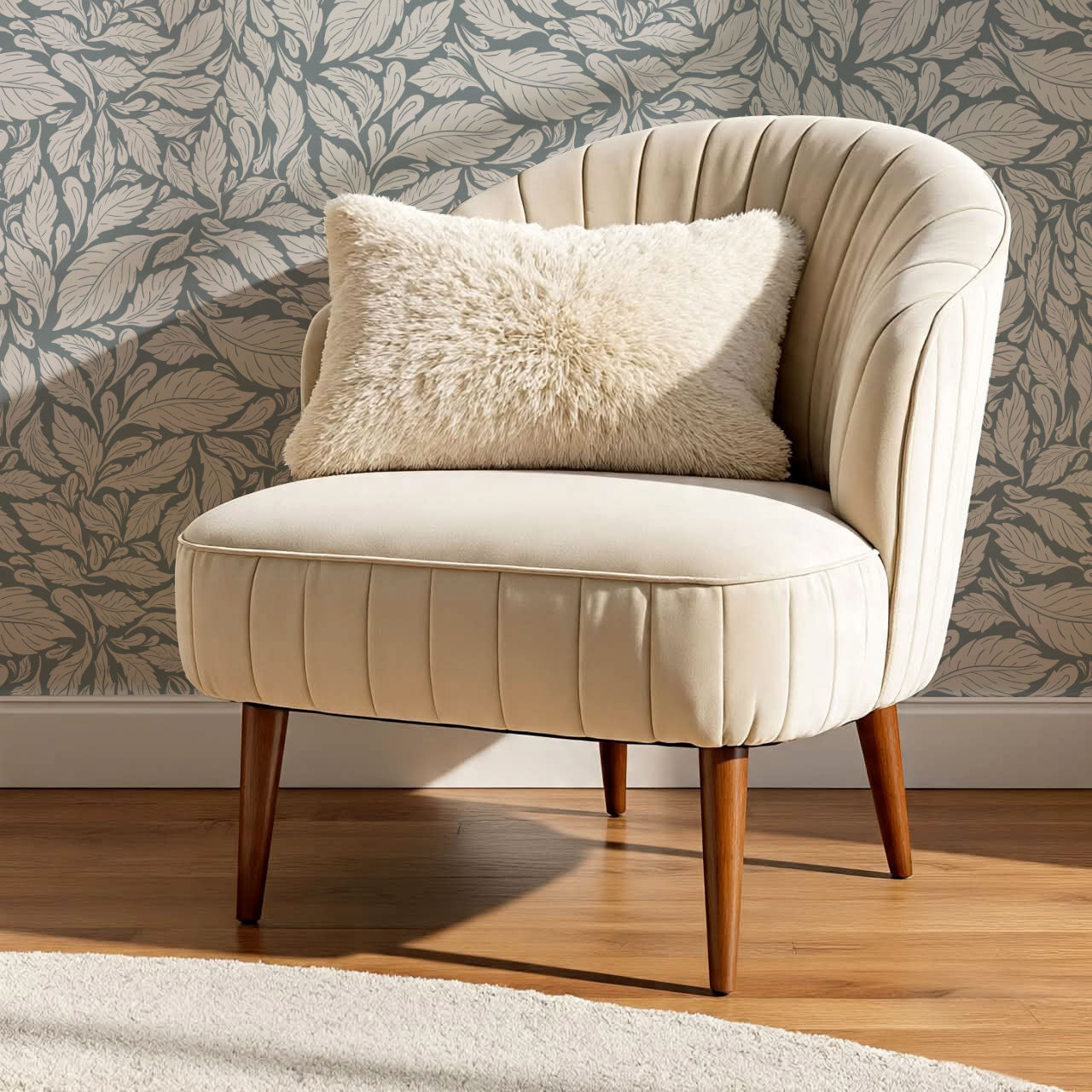 Eulalie Chateau Foliage Slate Wallpaper