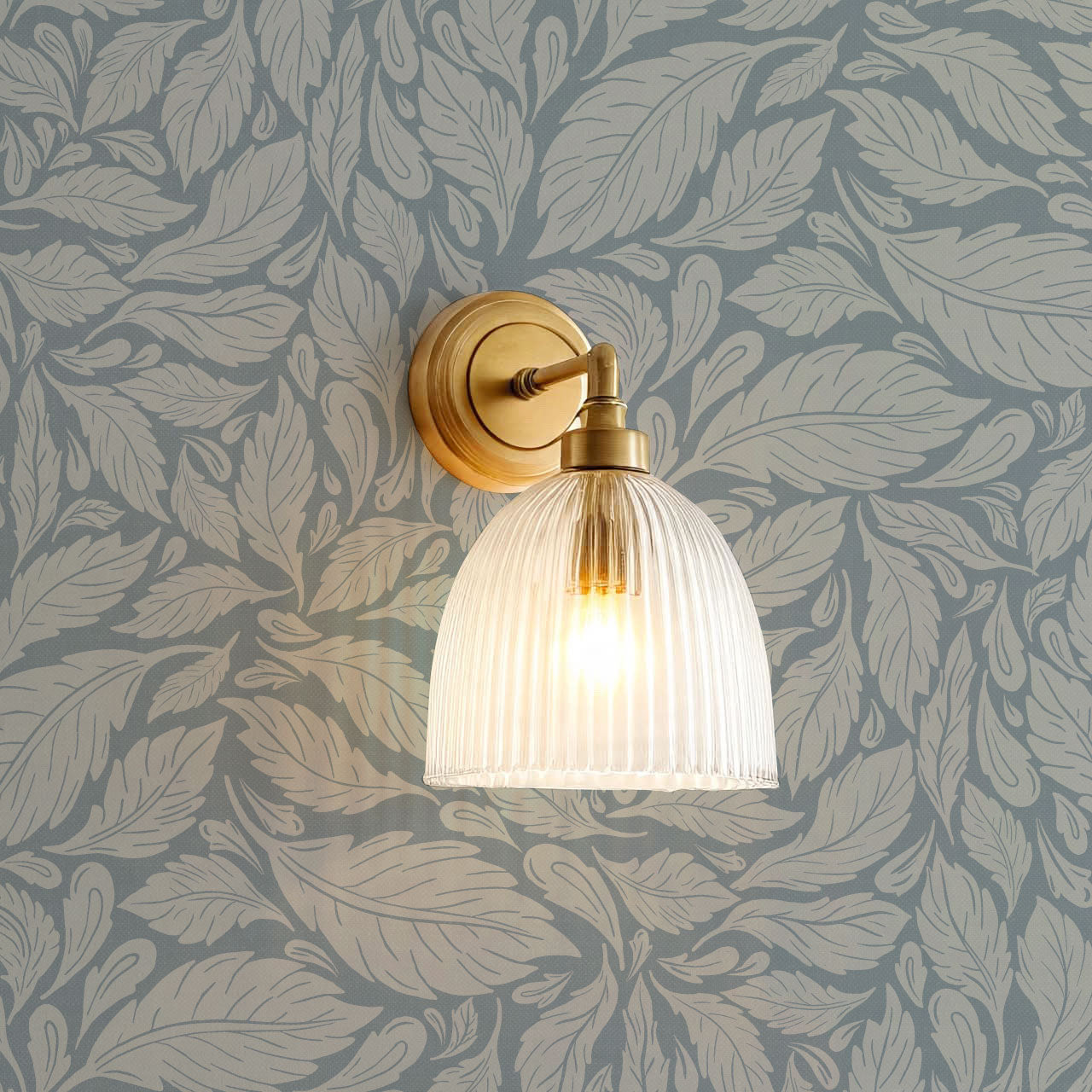 Eulalie Chateau Foliage Slate Gray Wallpaper