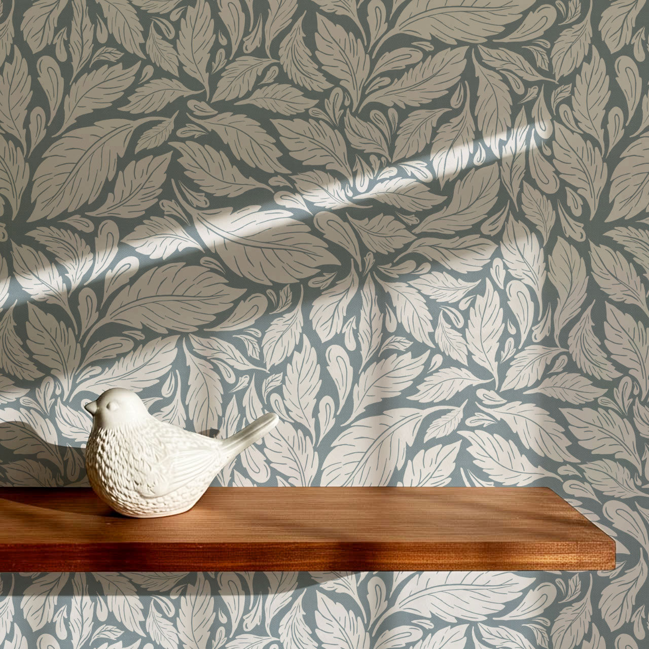 Eulalie Chateau Foliage Slate Wallpaper