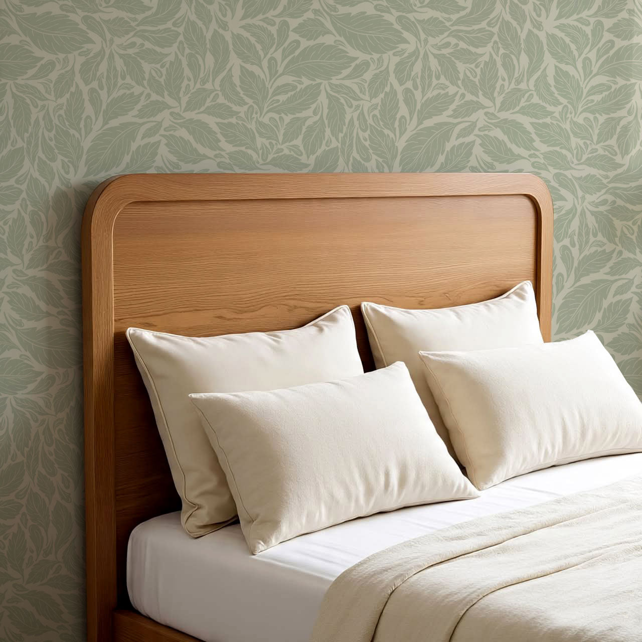 Eulalie Chateau Foliage Sage Taupe Wallpaper