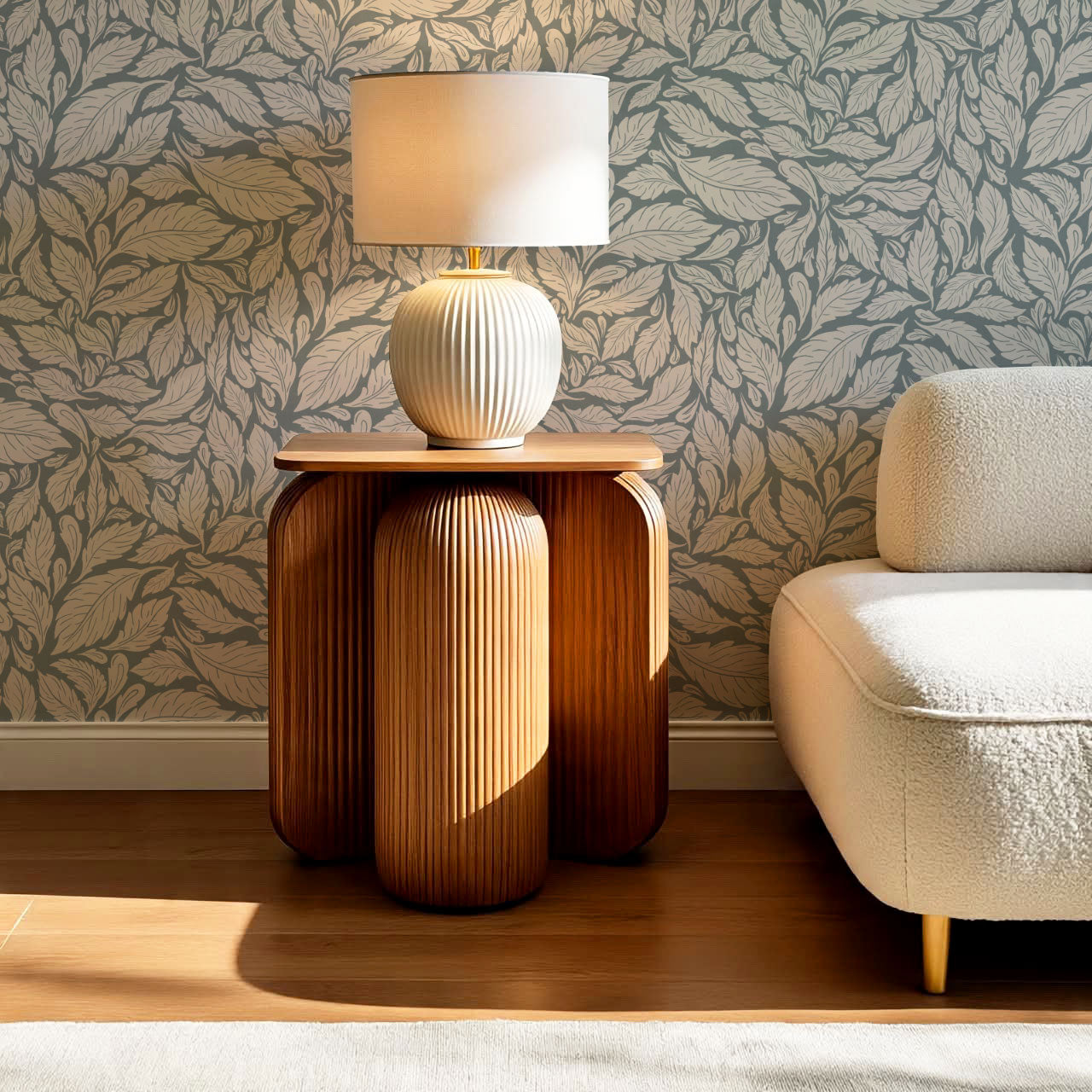 Eulalie Chateau Foliage Slate Wallpaper