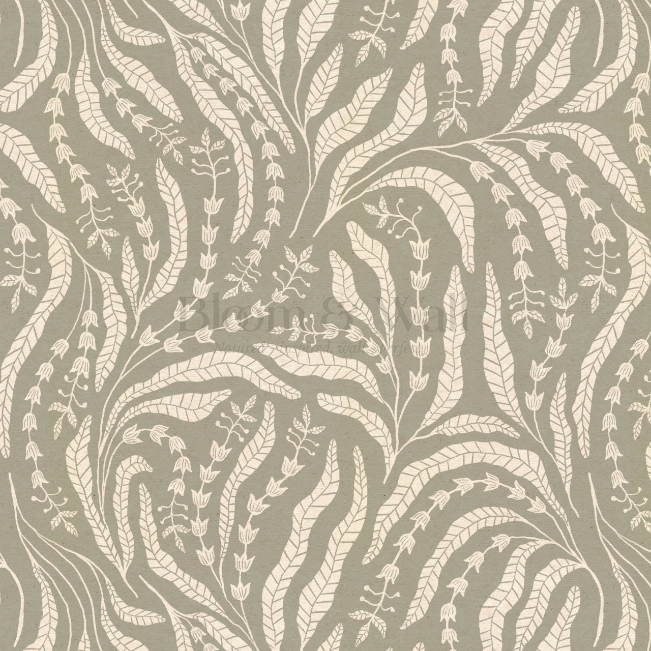 Eunis Vines Olive Wallpaper
