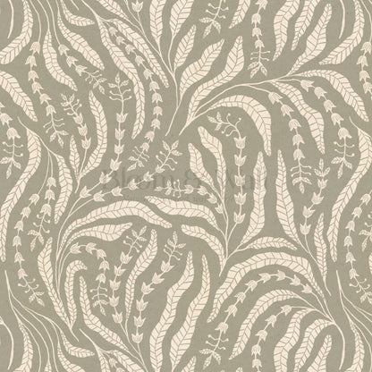 Eunis Vines Olive Wallpaper