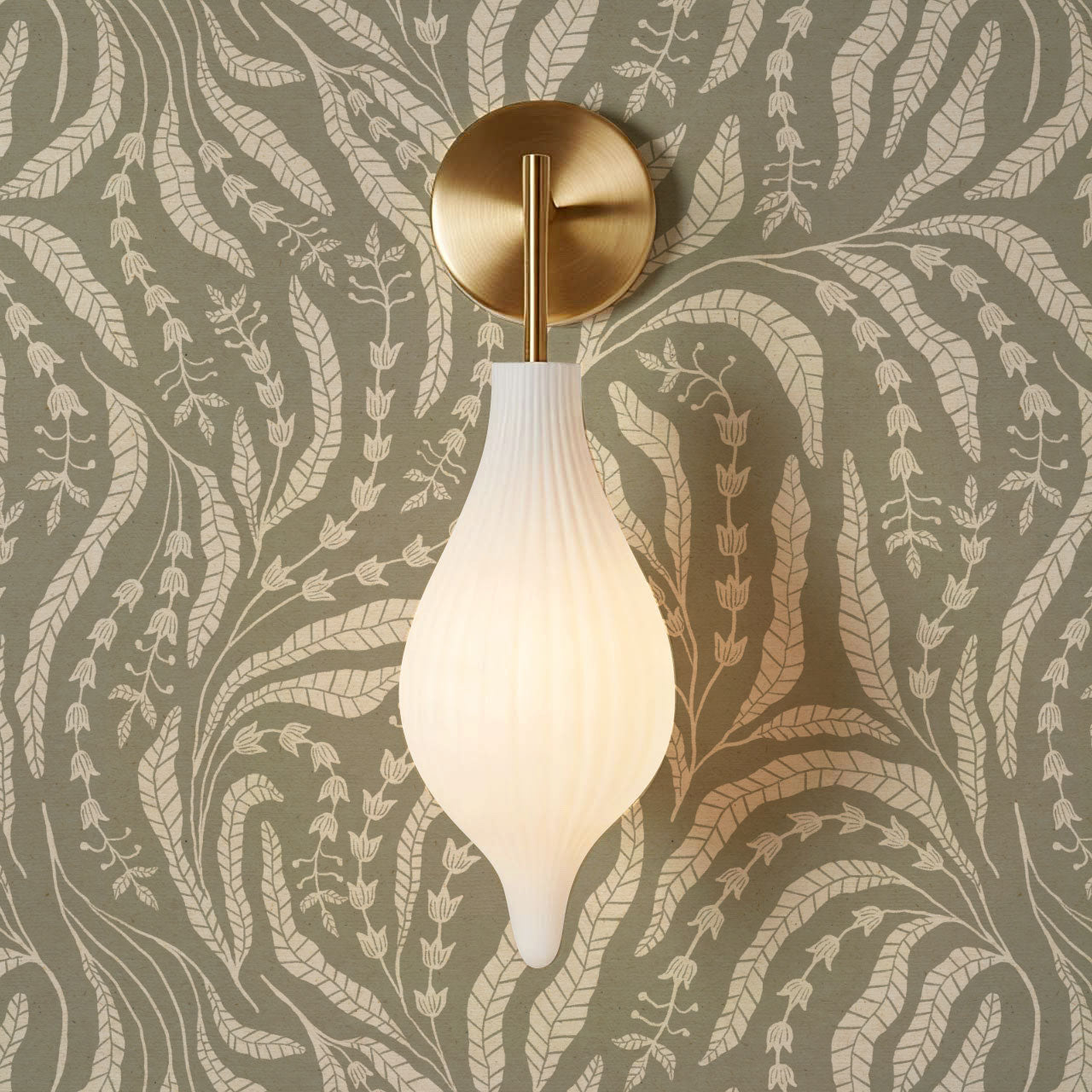 Eunis Vines Olive Wallpaper