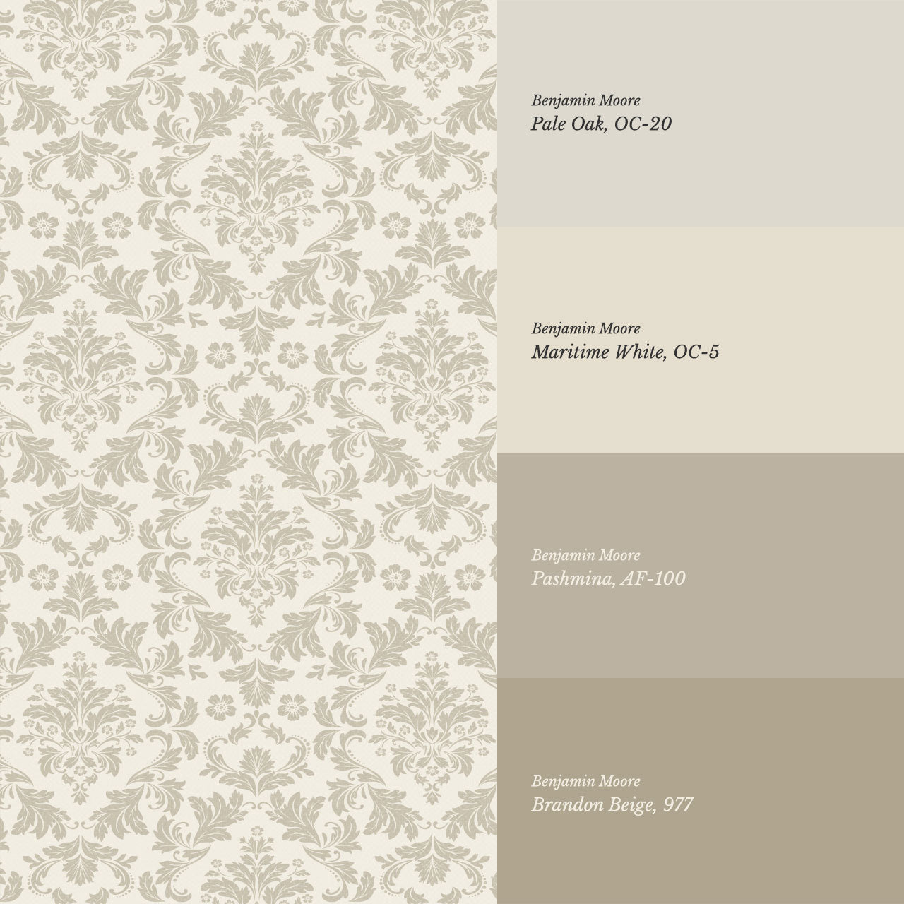 Evalia Damask Neutral Taupe Wallpaper